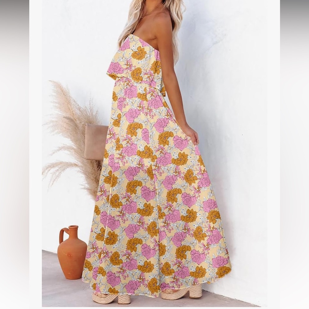 Dokotoo Floral Boho Maxi Dress Strapless Dress - Picture 4 of 4